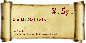 Werth Szilvia névjegykártya